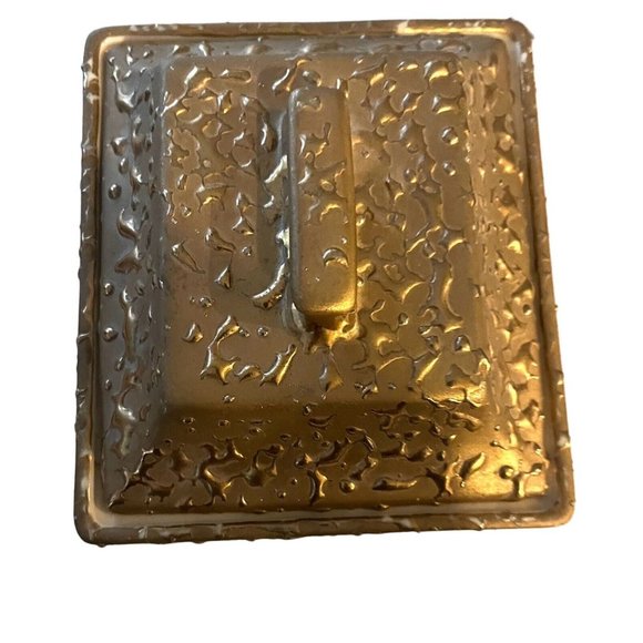 Weeping Gold Hand Decorated 22K Gold USA Square Trinket/Treasure/Candy Dish Lid - Picture 5 of 9